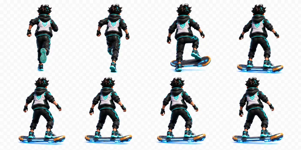Kaan on a hoverboard